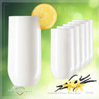 PLATINUX Eleganckie białe szklanki do picia 360ml (max. 440ml) Zestaw 6-częściowy Szklanki do wody