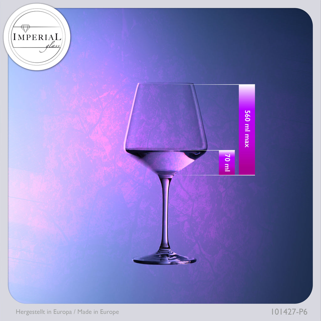 IMPERIAL glass Weißweingläser 560ml "Athen" Set 6-Teilig Chardonnay Glas aus Crystalline Glas Weingläser Spülmaschinenfest