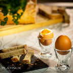 PLATINUM Zestaw kieliszków do jajek szklanych 12-częściowy, podstawki na jajka śniadaniowe Egg-Cup