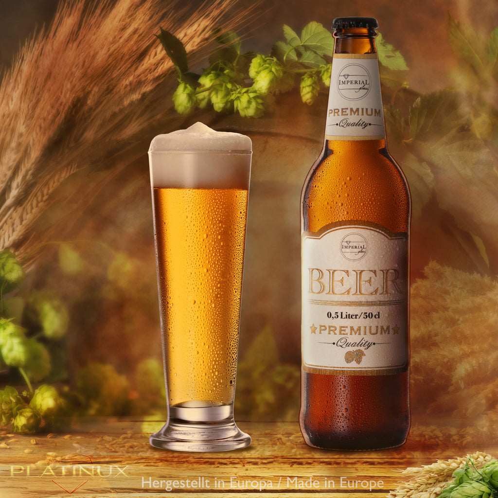 PLATINUX Szklanki do picia, zestaw 6 szklanek do piwa ze szkła 220 ml (maks. 250 ml), szklanki do mrożonej kawy