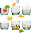 PLATINUX Eleganckie szklanki ze szkła, efekt Ombre, zielone, 200ml (max. 320ml), zestaw 6 sztuk, małe