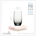 PLATINUX Eleganckie szklanki ombre ze szkła, czarne, 280 ml (maks. 370 ml), zestaw 6 dużych szklanek do wody
