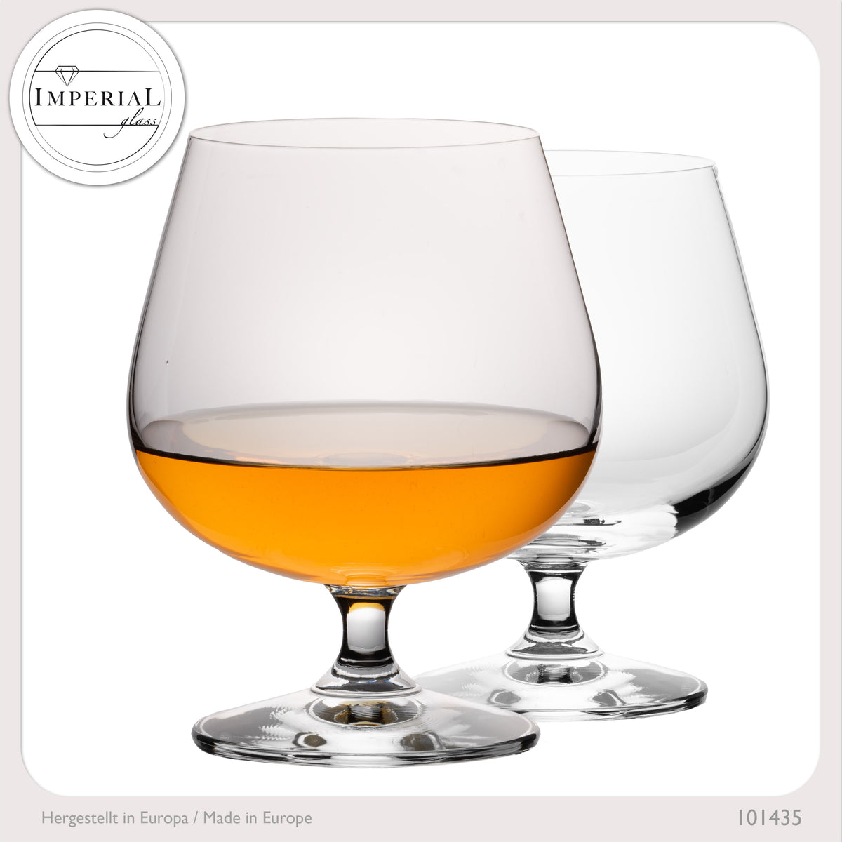 IMPERIAL Kieliszki do koniaku 480ml Zestaw 2 szt. Koniakówki z kryształowego szkła, można myć w zmywarce