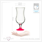 PLATINUX Zestaw 6 szklanek koktajlowych 400 ml (maks. 470 ml) Szklanki do drinków Szklanki barowe Hurricane Duże (różowe)