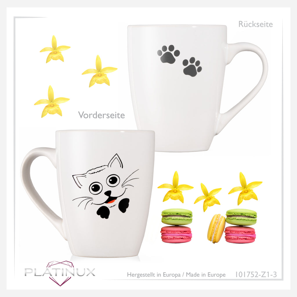 PLATINUX Filiżanka z uchem 250ml (max. 300ml) Filiżanka z motywem kota "Felix"