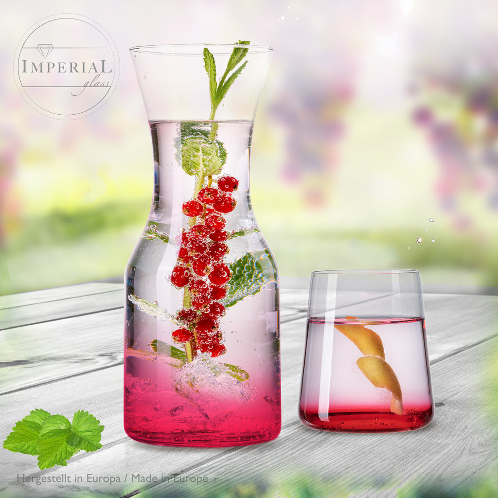 IMPERIAL glass Trinkgläser & Karaffe Set aus Glas 450ml / 1100ml 7-Teilig