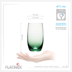 PLATINUX Eleganckie szklanki Ombre zielone, szklane 280ml (max. 370ml) Zestaw 6 sztuk Duże