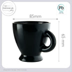 PLATINUM Zestaw filiżanek do espresso – 6 czarnych szklanek do espresso ze spodkami szklanymi 93 ml – szklanki do kawy, filiżanki do kawy
