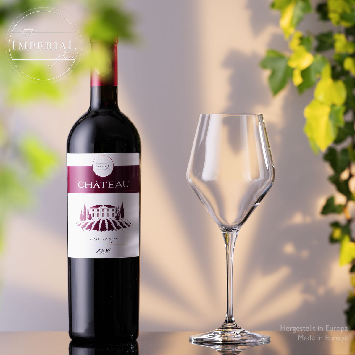 Kieliszki do wina czerwonego IMPERIAL glass 375ml seria "Rom" zestaw 6-częściowy ze szkła krystalicznego