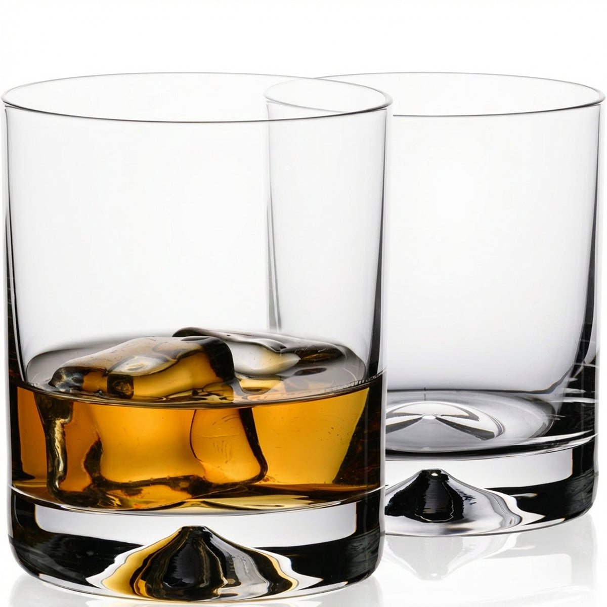 IMPERIAL glass Szklanki 2 sztuki 360ml - Szklanki do whisky z bezołowiowego szkła kryształowego - Szklanki do whisky z designerskim dnem, można myć w zmywarce