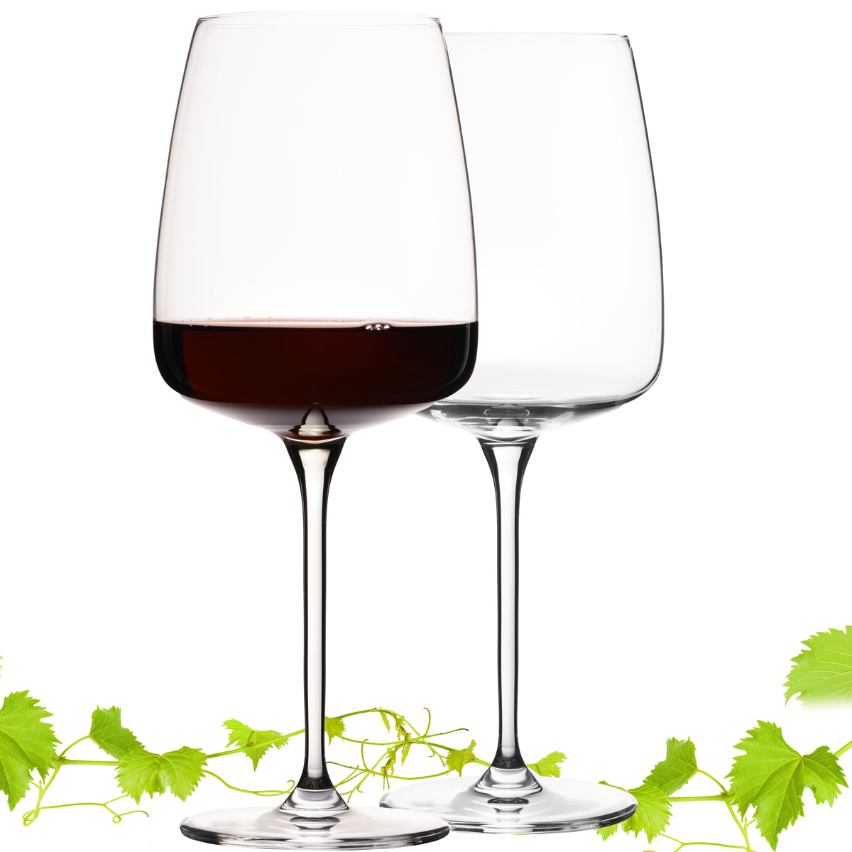 IMPERIAL glass Große eckige Rotweingläser 600ml Set 2-Teilig "Milano" Burgundergläser aus Crystalline Glas Weinglas Spülmaschinenfest