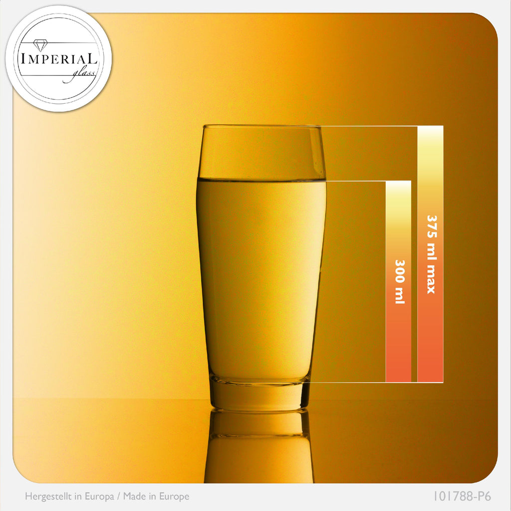IMPERIAL glass Willibecher aus Crystalline Glas 300ml (max. 375ml) Set 6 Stück Spülmaschinenfest 0,3L