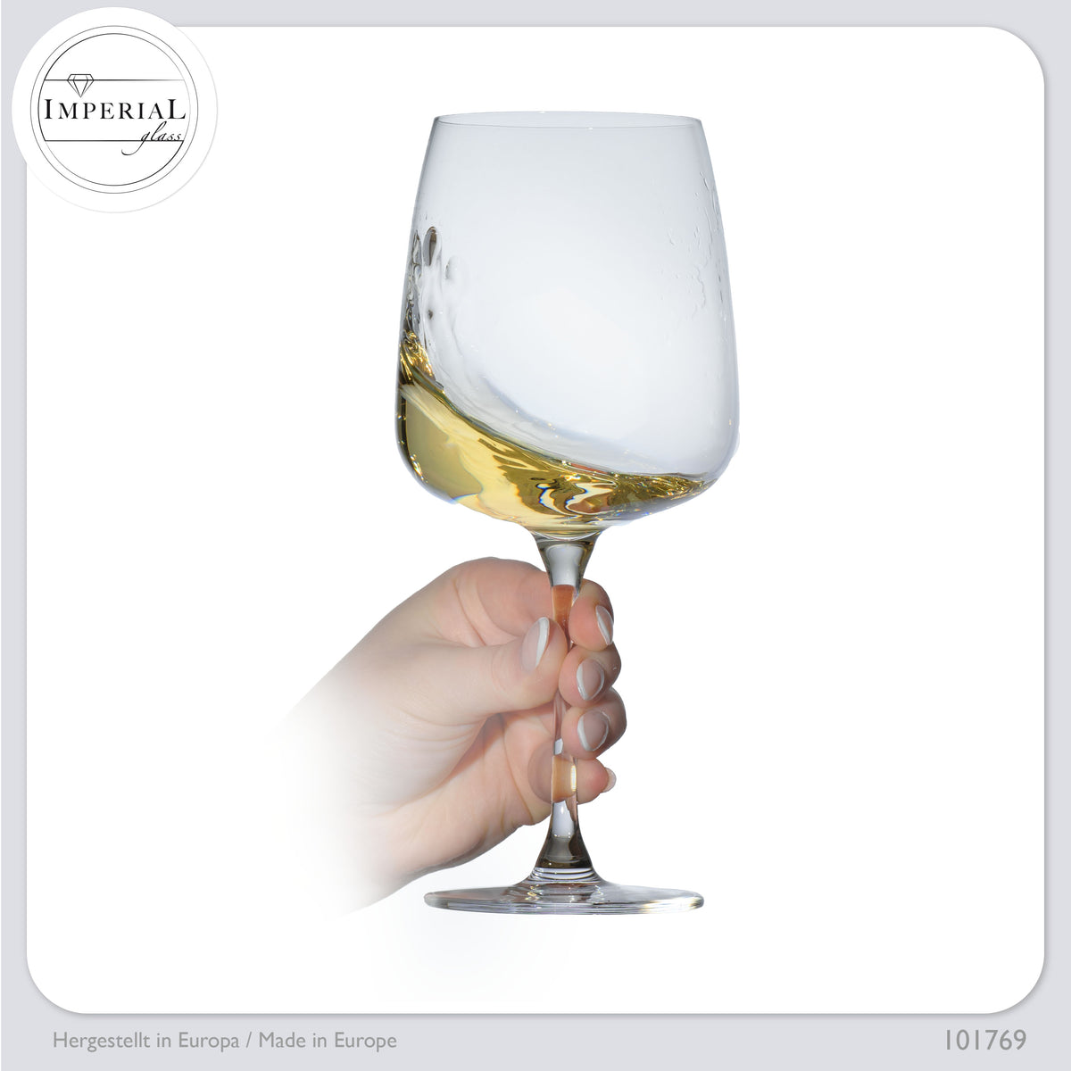 IMPERIAL glass Große Eckige Weißweingläser 480ml "Milano" Set 4-Teilig Chardonnay Glas aus Crystalline Glas Spülmaschinenfest