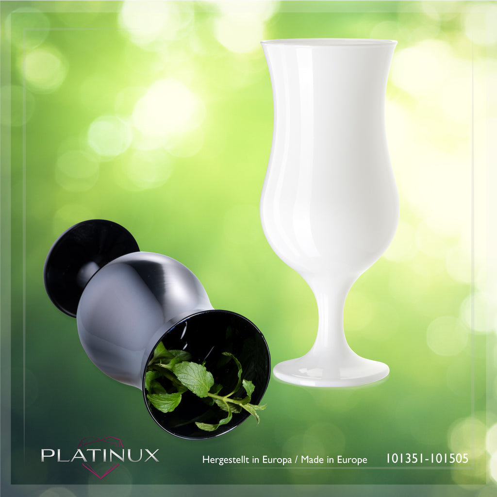 PLATINUX Zestaw 6 szklanek do koktajli Black&White 400ml (maks. 470ml) Szklanki do drinków Szklanki barowe