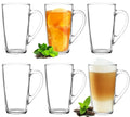 PLATINUX Szklanki do herbaty, kawy z uchwytem, zestaw 6 sztuk, 320 ml (maks. 400 ml) Szklanki do mrożonej herbaty