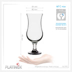 PLATINUX szklanki koktajlowe ze szkła z czarnym efektem ombre 400ml (maks. 470ml) zestaw 6 sztuk duże szklanki do baru