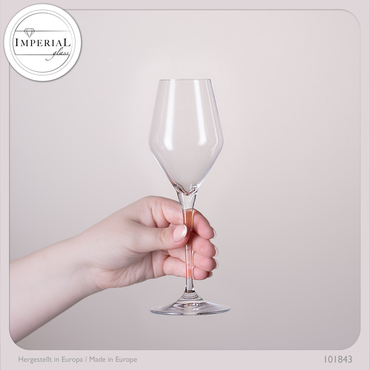 IMPERIAL kieliszki do szampana 170ml seria „Rom” zestaw 6 sztuk ze szkła krystalicznego, można myć w zmywarce