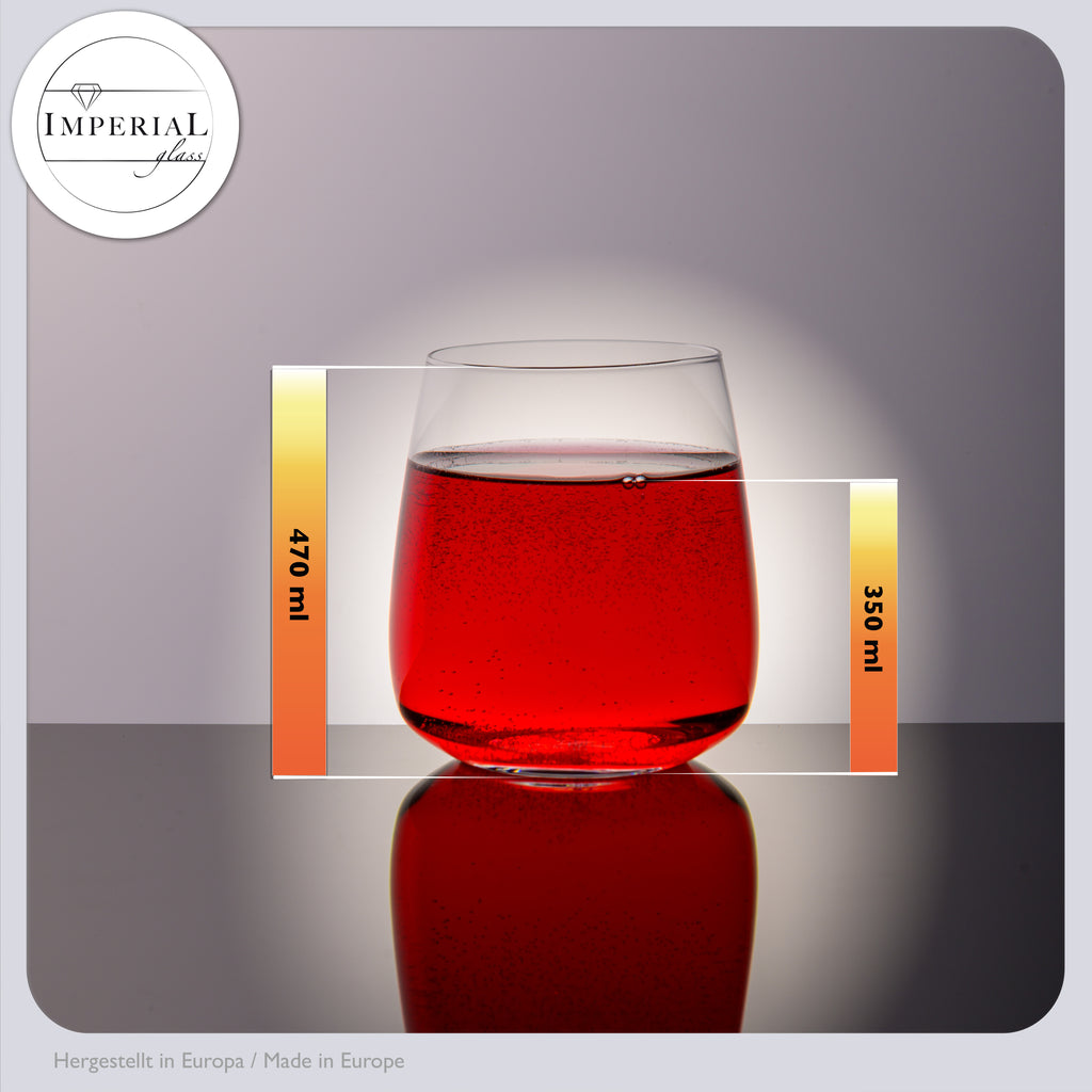 IMPERIAL Glass kwadratowe szklanki do picia zestaw 12 sztuk, szklanki do wody i soku 730 ml i 470 ml ze szkła z serii "Milano" nadające się do mycia w zmywarce