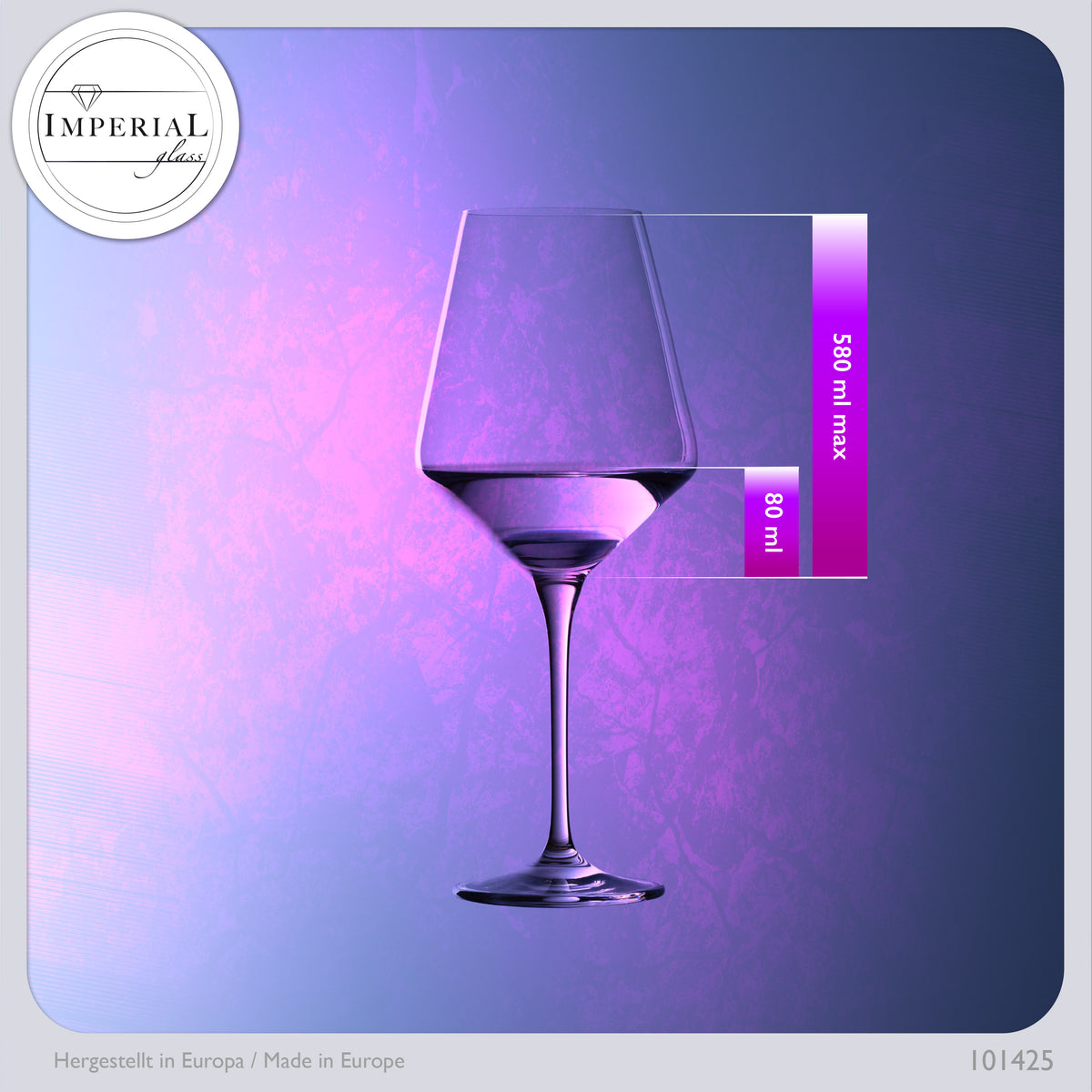 IMPERIAL glass Rotweingläser 580ml Set 2-Teilig "Athen" Bordeauxgläser aus Crystalline Glas Weinglas Spülmaschinenfest