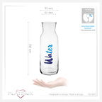 PLATINUX Karafka szklana z nadrukiem Water 1000ml (maks. 1200ml) Karafka na wodę