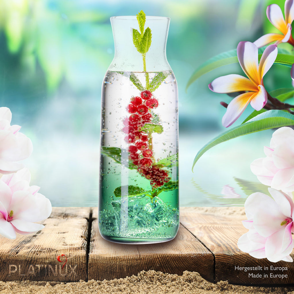 Karafka PLATINUX ze szkła z efektem zielonego ombre, 1 l (maks. 1130 ml)