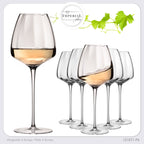 IMPERIAL glass Große Weißweingläser gewellt 650ml Set 6-Teilig "Cali" Bauchige Chardonnaygläser aus Crystalline Glas Handmade