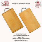 FALKENBERGER Frühstücksbrettchen 10er Set massive Buche, 24 × 14 × 1,6 cm Handgefertigt