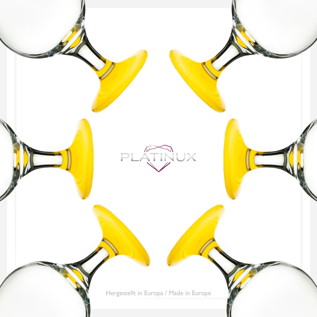 PLATINUX Zestaw 6 szklanek koktajlowych 400ml (max. 470ml) Szklanki do drinków Szklanki barowe Hurricane Duże (Żółte)