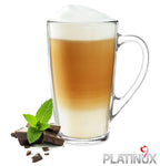 PLATINUX Szklanki do herbaty, kawy z uchwytem, zestaw 6 sztuk, 320 ml (maks. 400 ml) Szklanki do mrożonej herbaty