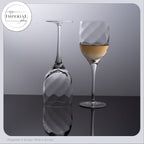 IMPERIAL Weißweingläser 290ml Set mit 6 Weingläsern aus Crystalline Glas mit Rautenmusterung „Glamour“ handgefertigt