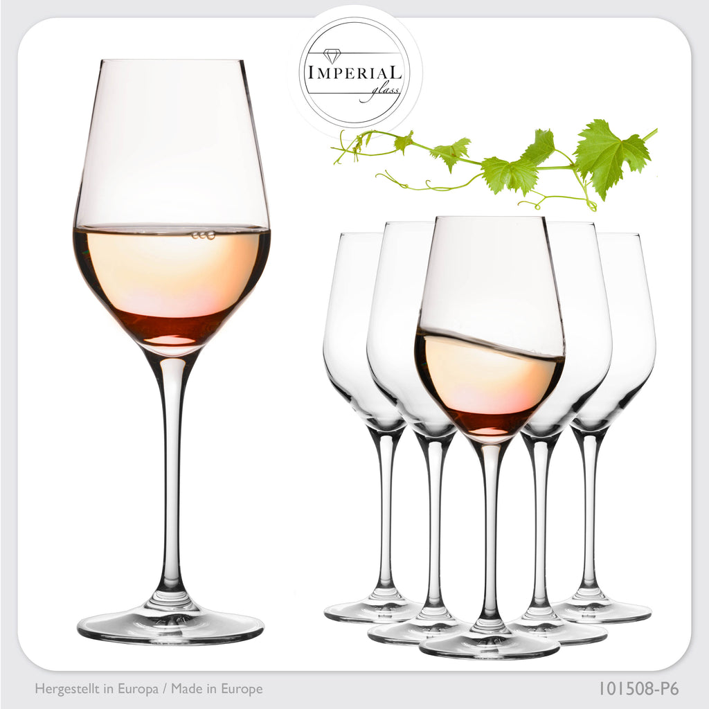 IMPERIAL glass Weißweingläser 200ml "Sydney" Set 6-Teilig Riesling Glas aus Crystalline Glas Weingläser Spülmaschinenfest