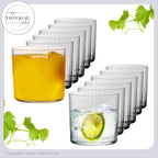 IMPERIAL Rifflowane szklanki do picia 350 ml, zestaw 12 sztuk, ze szkła kryształowego "London", można myć w zmywarce