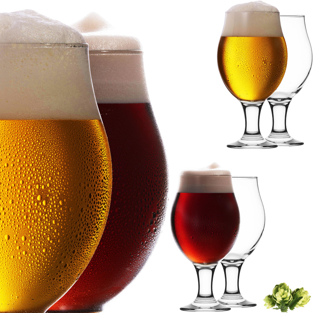 PLATINUX Zestaw 6 szklanek do piwa typu tulipan o pojemności 500 ml (maks. 560 ml) Szklanki do piwa pilzneńskiego Tulipan