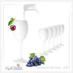 PLATINUX Białe kieliszki do wina Zestaw 6 szklanek do wody 130ml (max. 320ml) ze szkła, masywne, białe kieliszki do wina, czerwone kieliszki do wina