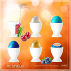 PLATINUX Szklane kieliszki do jajek, zestaw 6 sztuk, stojak na jajka, śniadaniowe kieliszki Egg-Cup 35ml na likier
