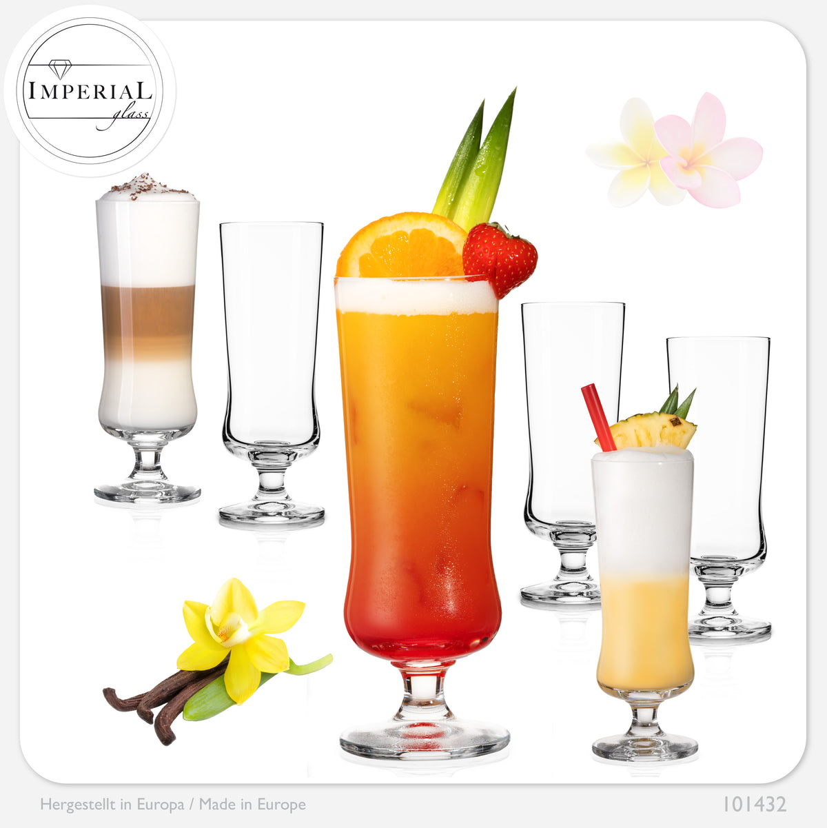 IMPERIAL glass Elegante Cocktailgläser aus Crystalline Glas 300ml Set 6-Teilig