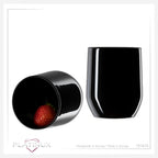PLATINUX Czarne Eleganckie Szklanki do Napojów 300ml (maks. 330ml) ze Szkła Zestaw 6 Sztuk Szklanki do Wody