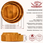 FALKENBERGER Holzschalen 3er Set Eiche massiv 22,5/27,5/32,5 cm Handgefertigt