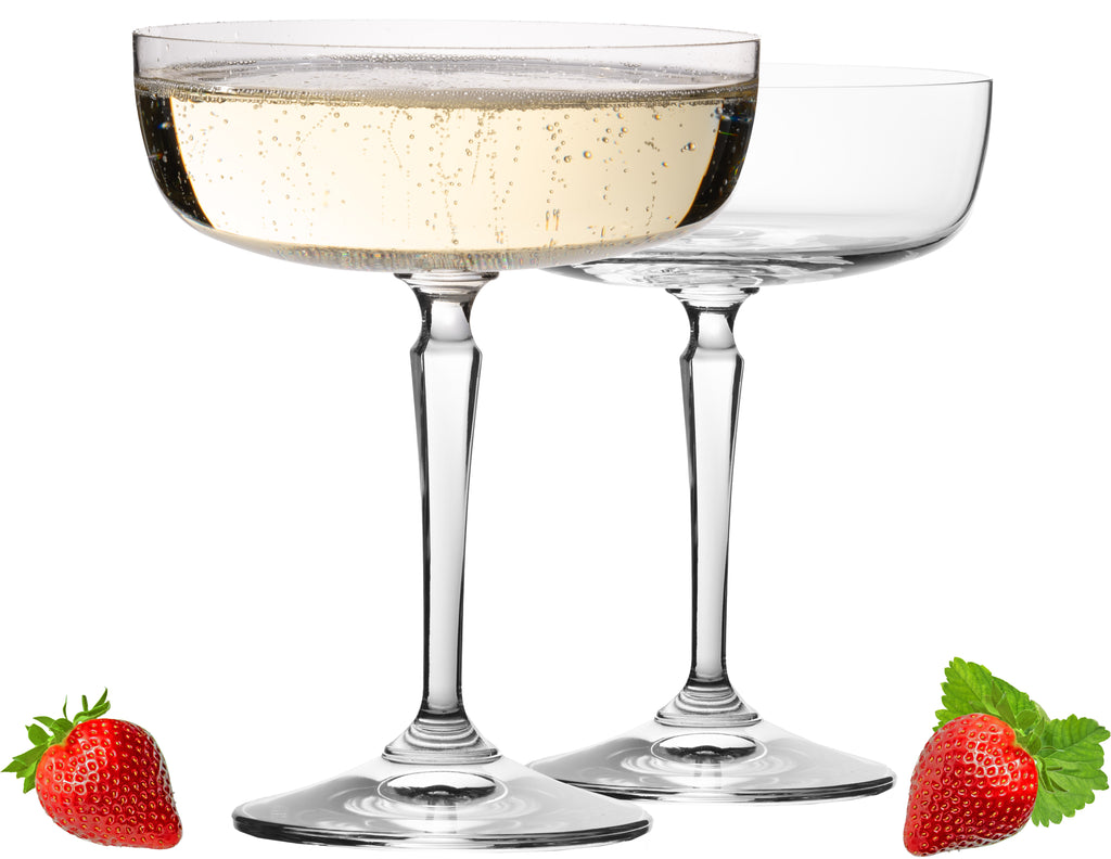 IMPERIAL glass Eckige Sektschalen 260ml Set 2-Teilig "Rio" Champagnergläser aus Crystalline Glas