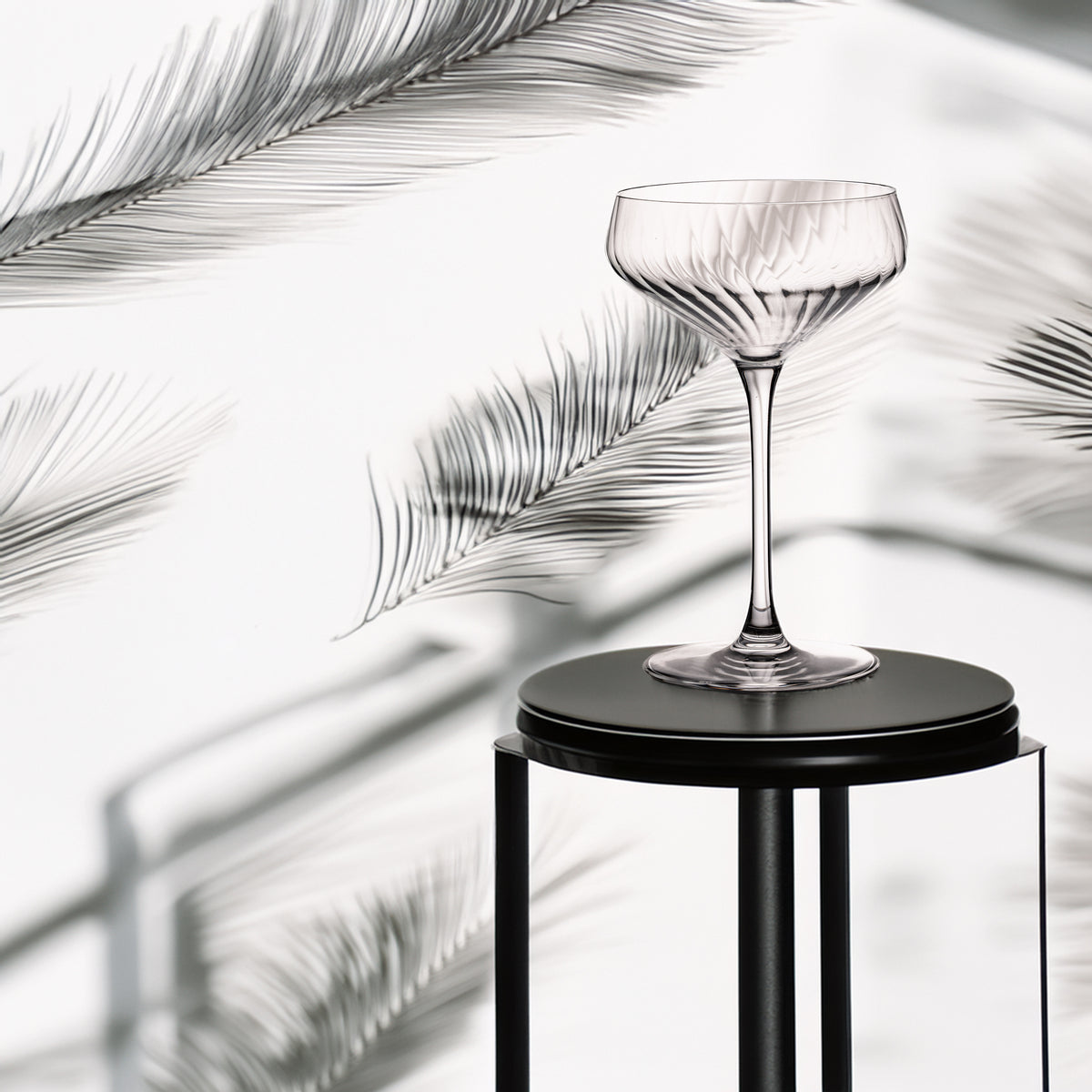 IMPERIAL Karbowane Kieliszki Koktajlowe 2 sztuki z Crystalline Glass 270ml "London" Można myć w zmywarce
