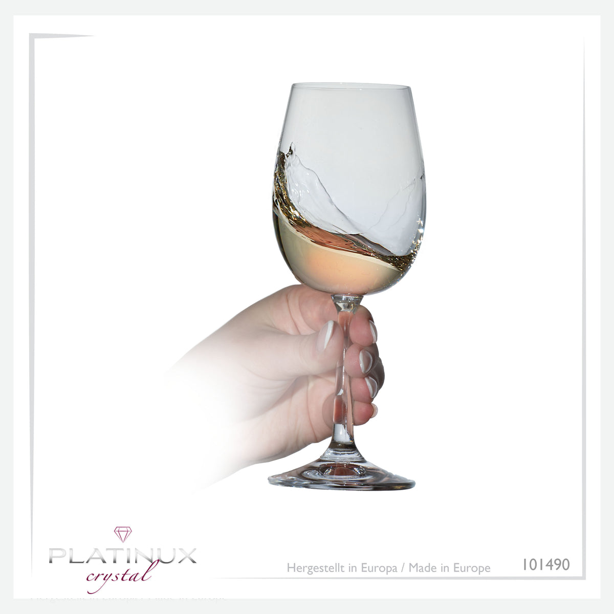 PLATINUX Kieliszki do białego wina 250ml Zestaw 6-częściowy Kieliszki do wina z kryształowego szkła Kieliszki do Rieslinga