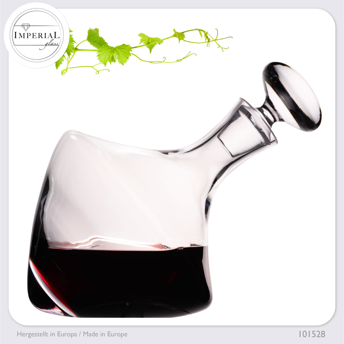 IMPERIAL glass Karafka do wina 1000 ml Dekanter ze szkła krystalicznego Seria „Rom” Dekanter do wina Ręcznie wykonany
