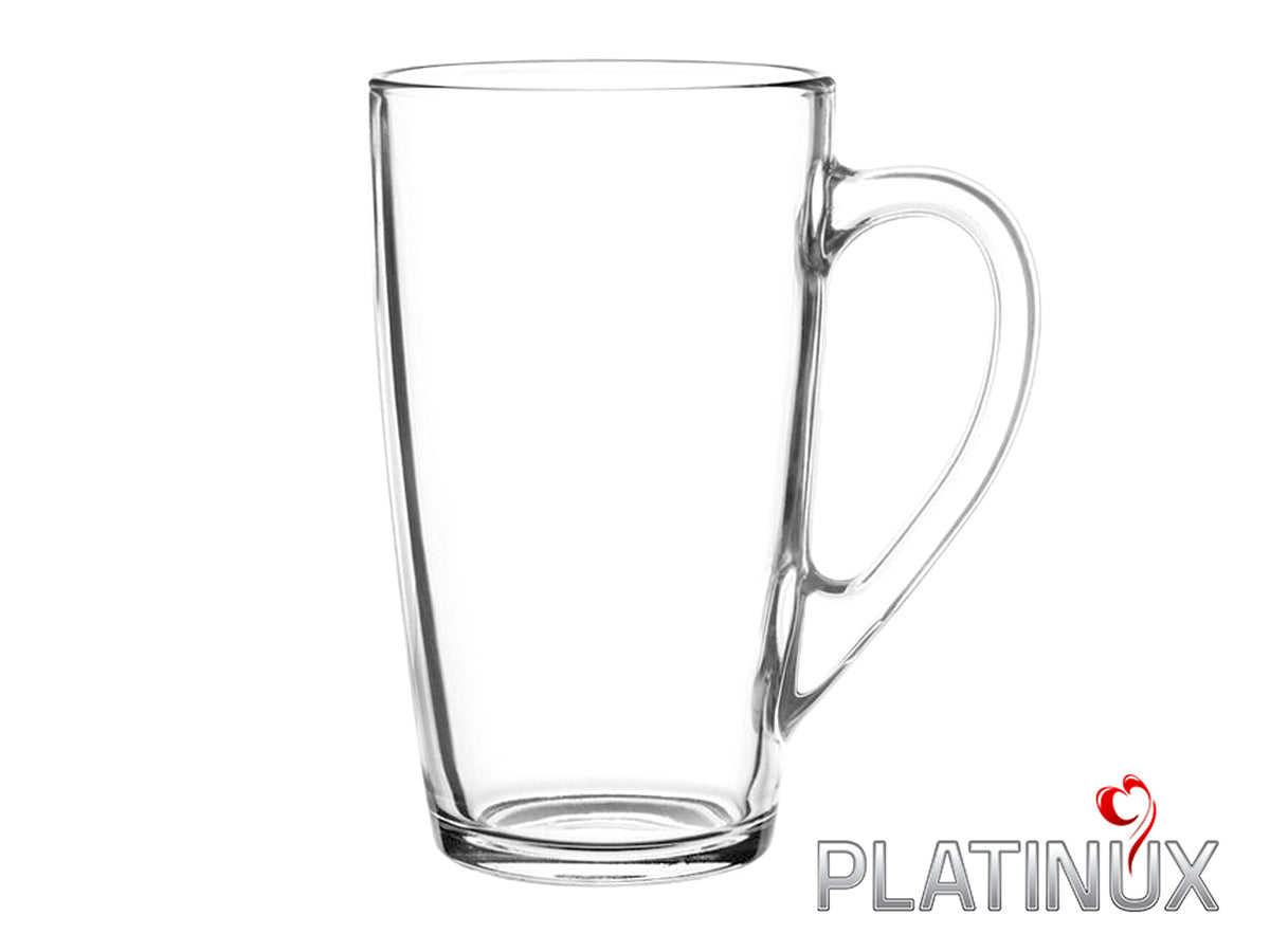 PLATINUX Szklanki do herbaty, kawy z uchwytem, zestaw 6 sztuk, 320 ml (maks. 400 ml) Szklanki do mrożonej herbaty