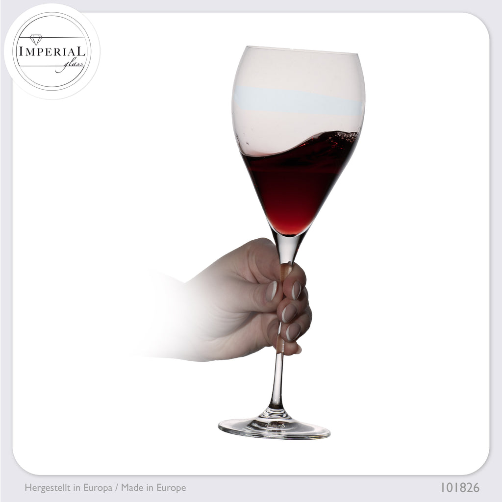 IMPERIAL glass Tropfenförmige Rotweingläser 520ml "Paris" Set 4-Teilig Weingläser aus Crystalline Glas