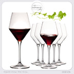 Kieliszki do wina czerwonego IMPERIAL glass 375ml seria "Rom" zestaw 6-częściowy ze szkła krystalicznego