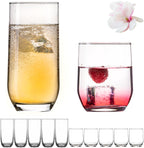 PLATINUX Eleganckie szklanki do picia 240ml i 360ml, 12-częściowy zestaw szklanek do wody, można myć w zmywarce