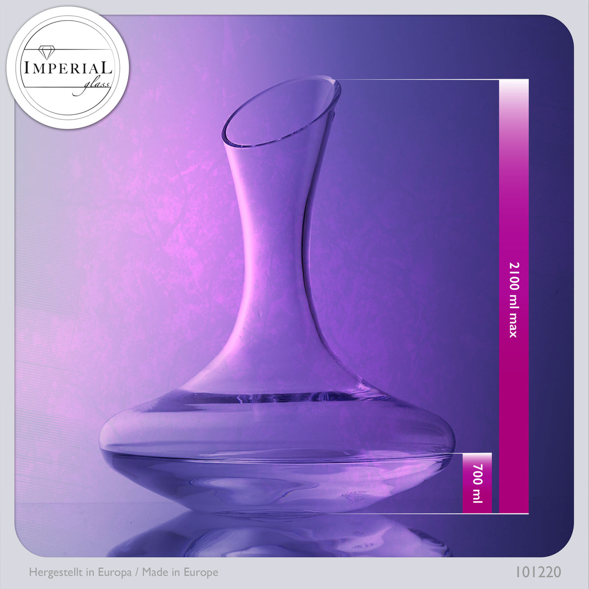 IMPERIAL glass Dekanter 2100 ml Zestaw 2-częściowy ze szkła kryształowego „Ateny” Ręcznie wykonany