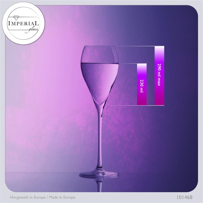 IMPERIAL glass Proseccogläser 230ml (max. 290ml) Set 2-Teilig "Havanna" Sektgläser aus Crystalline Glas Spülmaschinenfest