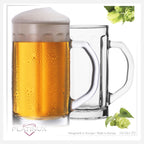 PLATINUX Szklany kufel do piwa z uchem, zestaw 2 sztuk, 500ml (maks. 650ml)