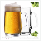 PLATINUX Zestaw dwóch szklanych kufli do piwa z uchem 500ml (maks. 580ml)